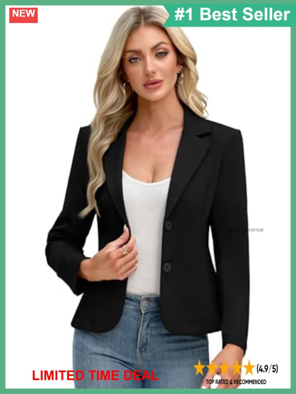 Women's Knit Blazer Business Casual Office Jacket Long Sleeve